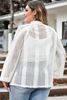 Picture of CURVY GIRL CREAM LACE V NECK BUTTON UP SHIRT